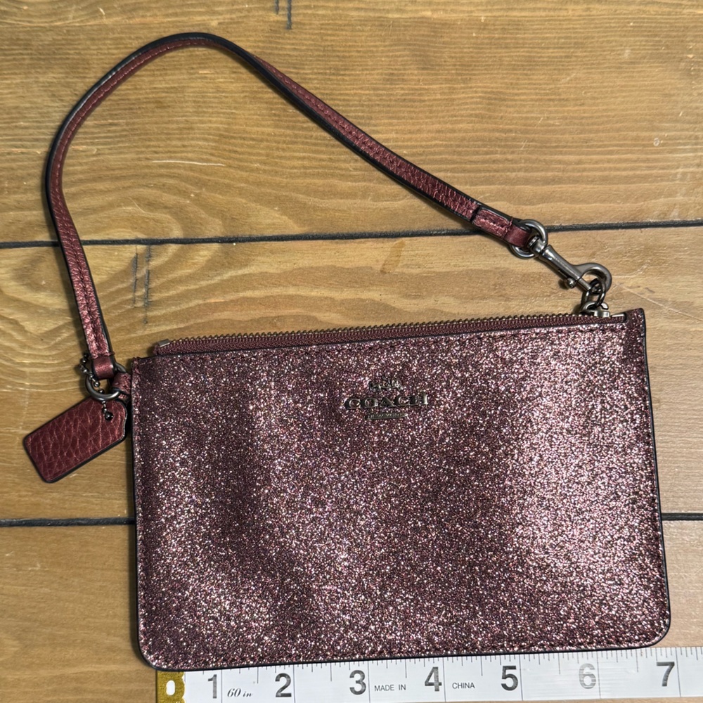 Coach Sparkling Wristlet in purple wine color EUC - Picture 8 of 8
